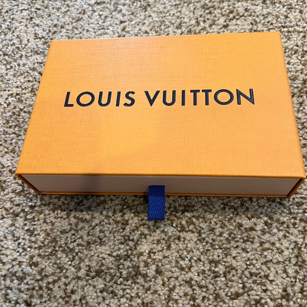 Louis Vuitton Orange Storage Box with Blue Pull